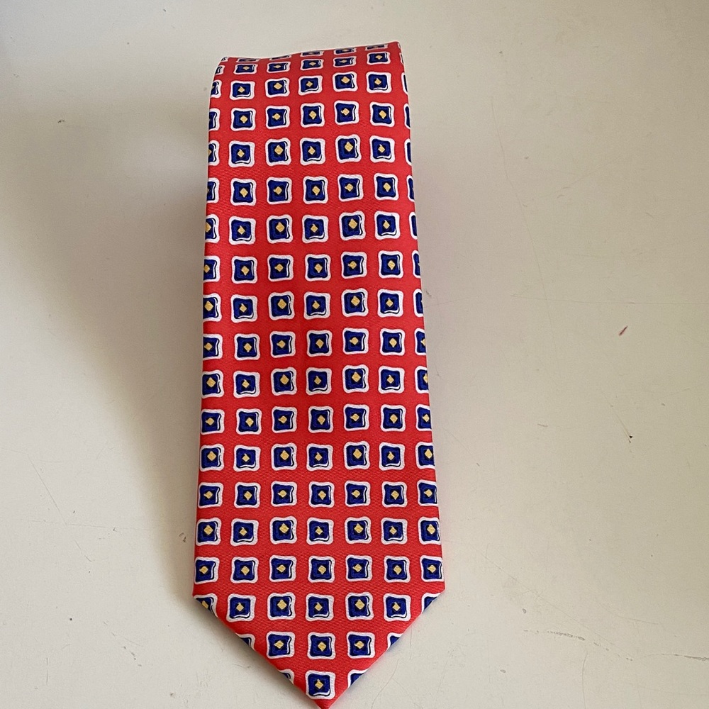 Lauren Ralph Lauren Orange /Coral Geometric Tie